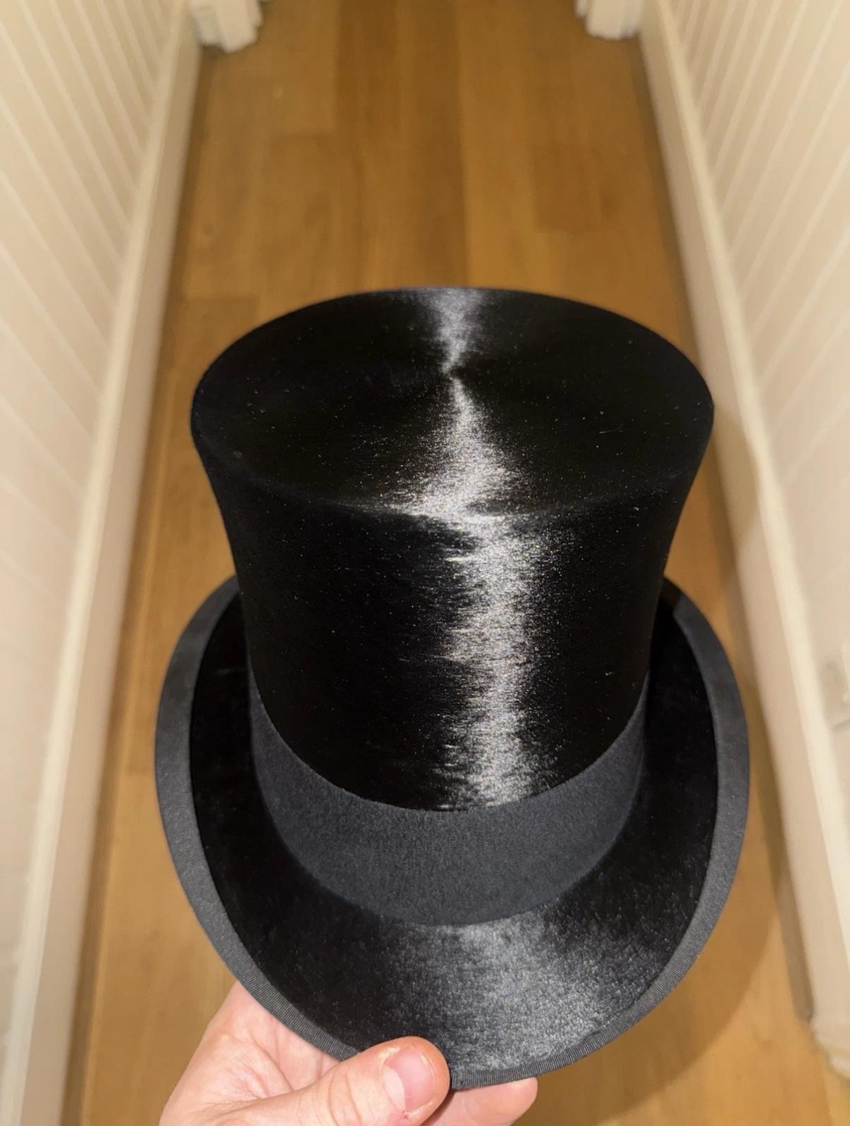 Antique Silk Top Hat - Henry Heath - Size 56cm