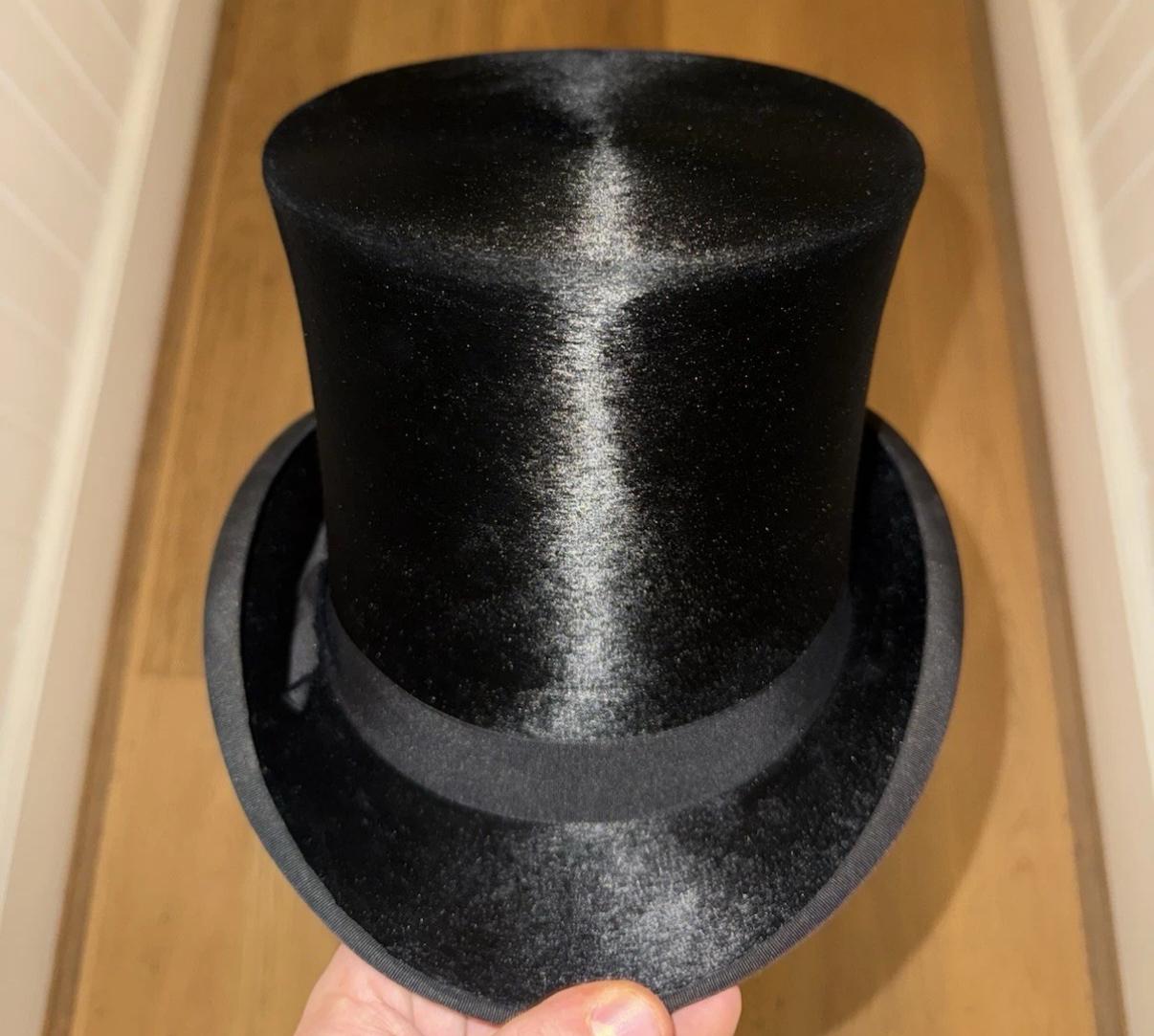 Antique Christy's Silk Top Hat - Size 56.5cm