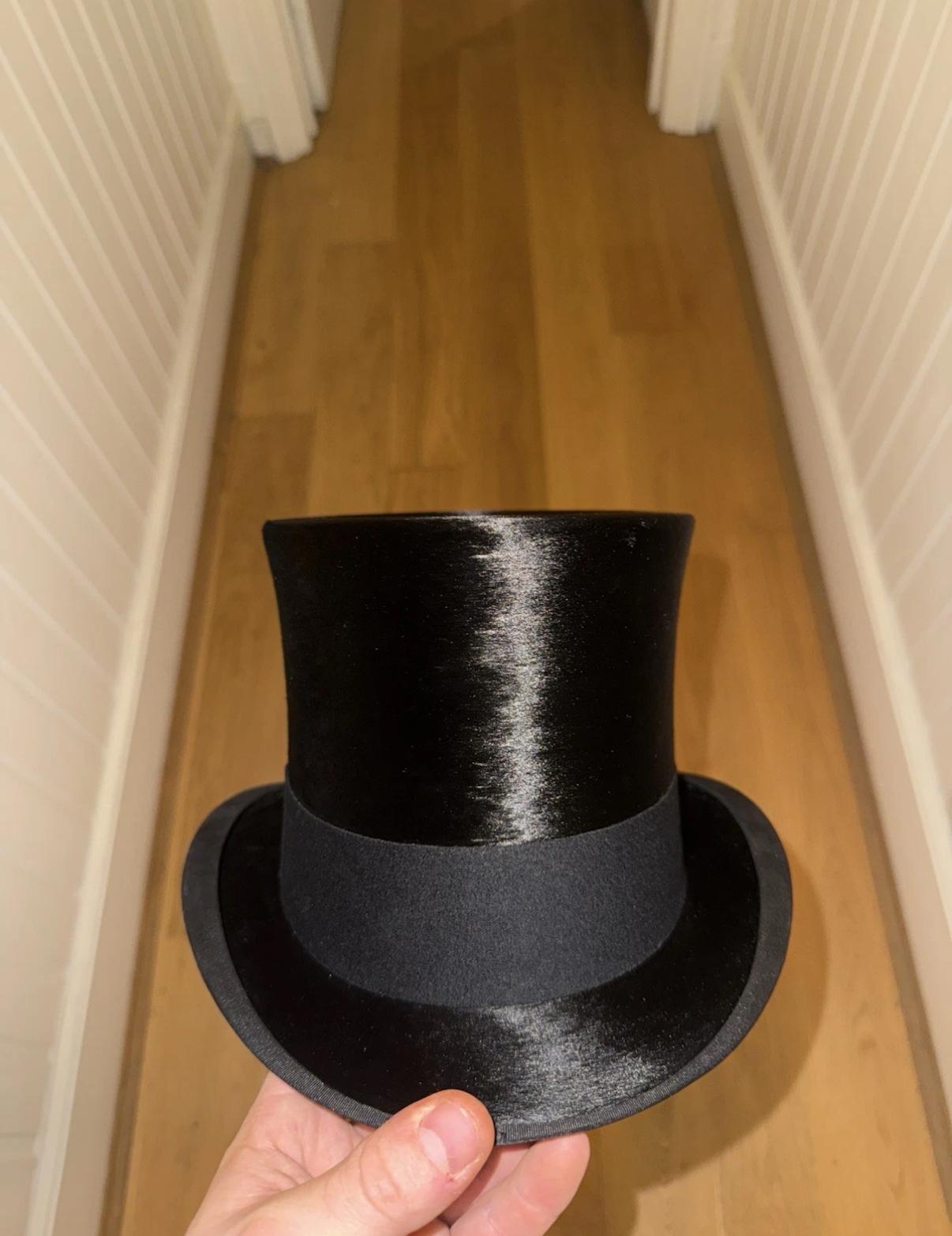 Antique Silk Top Hat - Henry Heath - Size 56cm