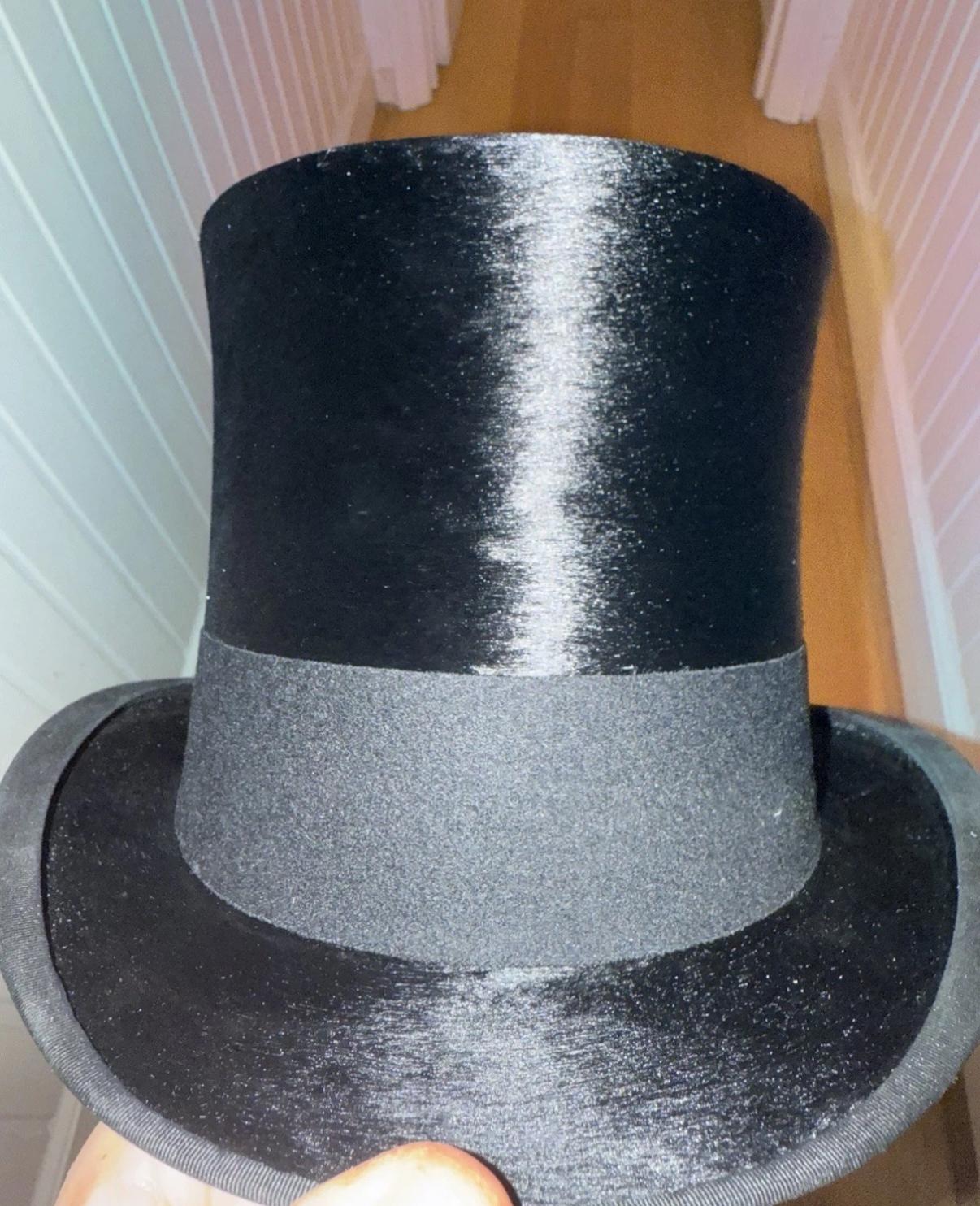 Antique Silk Top Hat - Henry Heath - Size 56cm